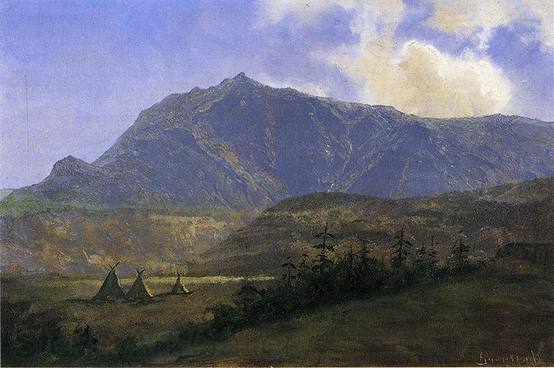 Albert Bierstadt Indian Encampment [Indian Camp in the Mountains] Norge oil painting art